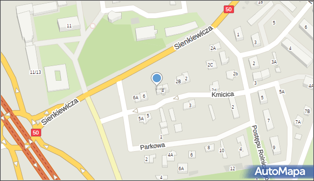 Płońsk, Kmicica Andrzeja, 4a, mapa Płońsk