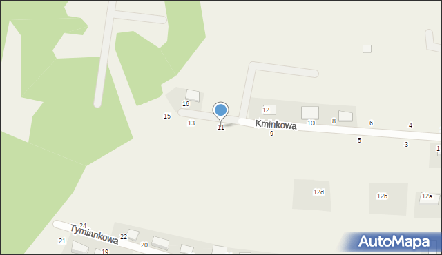 Samociążek, Kminkowa, 11, mapa Samociążek