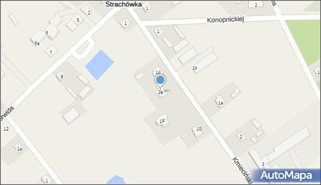 Strachówka, Kmiecińskiego Stefana, 1e, mapa Strachówka