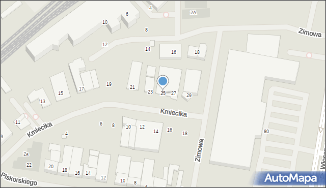 Szczecin, Kmiecika Michała, 25, mapa Szczecina