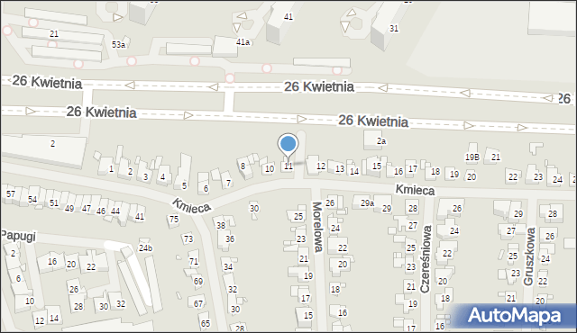 Szczecin, Kmieca, 11, mapa Szczecina