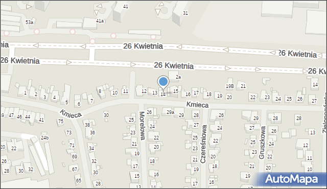 Szczecin, Kmieca, 14, mapa Szczecina