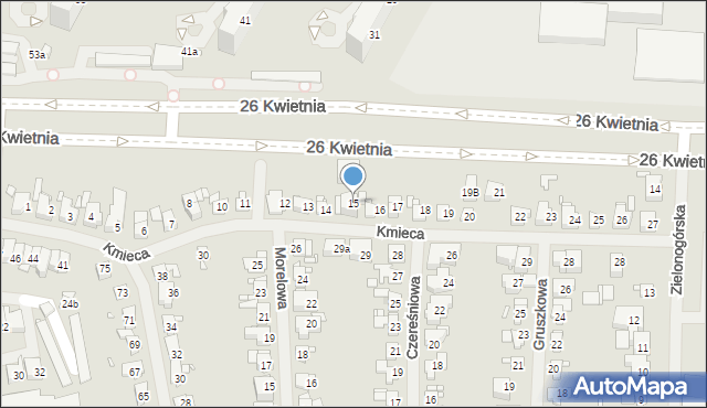 Szczecin, Kmieca, 15, mapa Szczecina