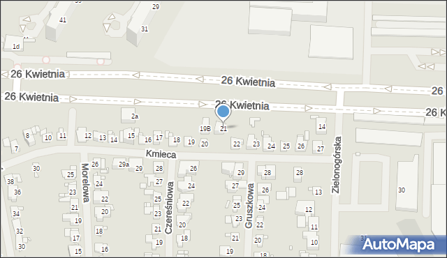 Szczecin, Kmieca, 21, mapa Szczecina