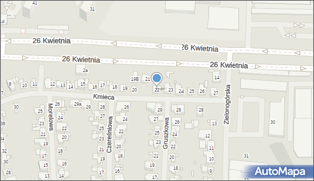 Szczecin, Kmieca, 22, mapa Szczecina