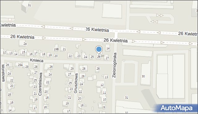 Szczecin, Kmieca, 26, mapa Szczecina