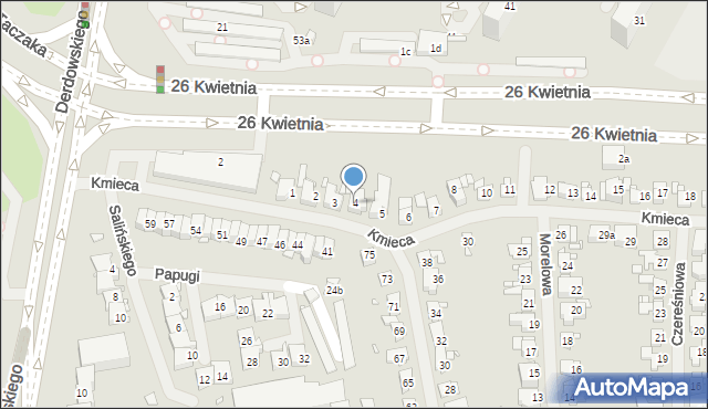 Szczecin, Kmieca, 4, mapa Szczecina