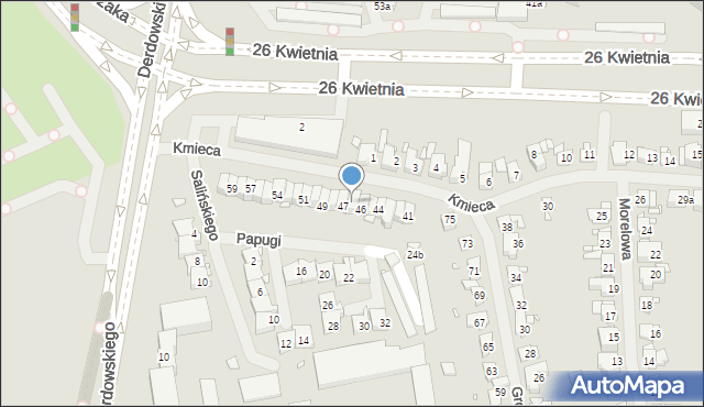 Szczecin, Kmieca, 46a, mapa Szczecina