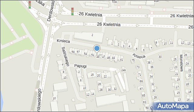 Szczecin, Kmieca, 50, mapa Szczecina