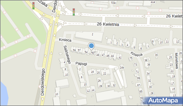 Szczecin, Kmieca, 52, mapa Szczecina