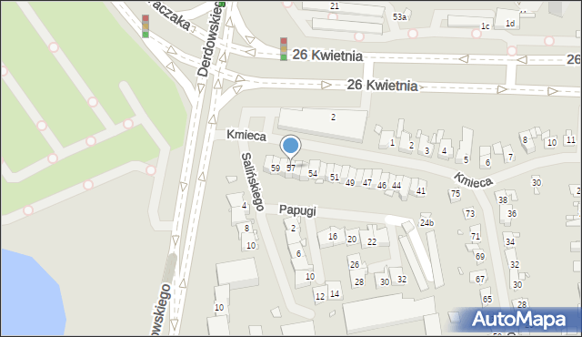 Szczecin, Kmieca, 57, mapa Szczecina