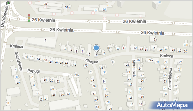 Szczecin, Kmieca, 6, mapa Szczecina