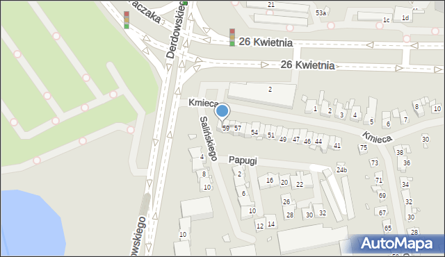 Szczecin, Kmieca, 60, mapa Szczecina