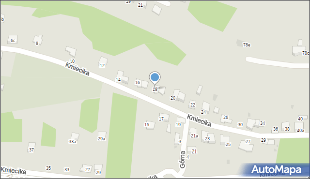 Tarnów, Kmiecika Andrzeja, ks., 18, mapa Tarnów