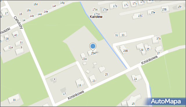 Warszawa, Kminkowa, 25A, mapa Warszawy