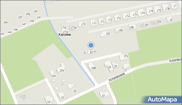 Warszawa, Kminkowa, 33, mapa Warszawy