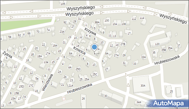 Zamość, Kmicica Andrzeja, 7, mapa Zamościa