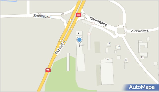 Gliwice, Knurowska, 1, mapa Gliwic