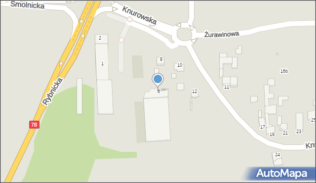 Gliwice, Knurowska, 6, mapa Gliwic