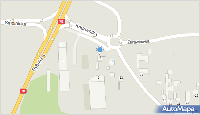 Gliwice, Knurowska, 8, mapa Gliwic