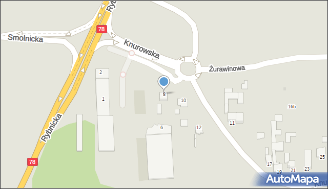 Gliwice, Knurowska, 8, mapa Gliwic