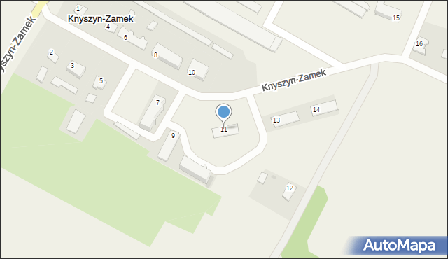 Knyszyn-Zamek, Knyszyn-Zamek, 11, mapa Knyszyn-Zamek