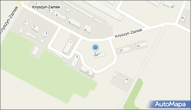 Knyszyn-Zamek, Knyszyn-Zamek, 11a, mapa Knyszyn-Zamek