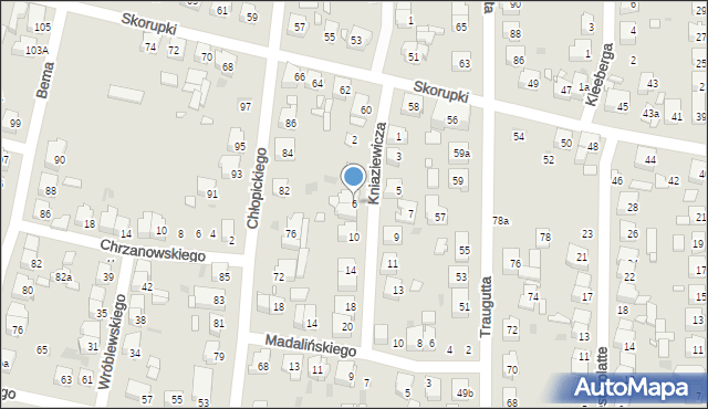 Ostrów Wielkopolski, Kniaziewicza, gen., 6, mapa Ostrów Wielkopolski