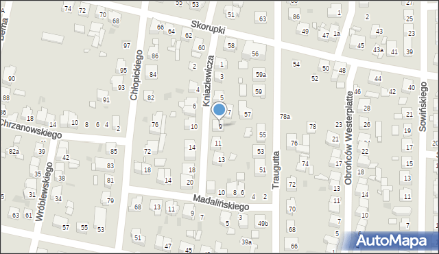 Ostrów Wielkopolski, Kniaziewicza, gen., 9, mapa Ostrów Wielkopolski