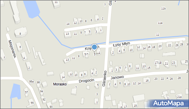 Poznań, Knyszyn, 3, mapa Poznania