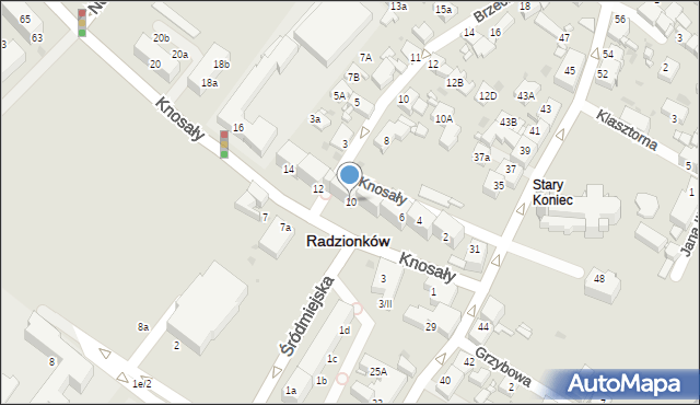 Radzionków, Knosały Józefa, ks. dr., 10, mapa Radzionków