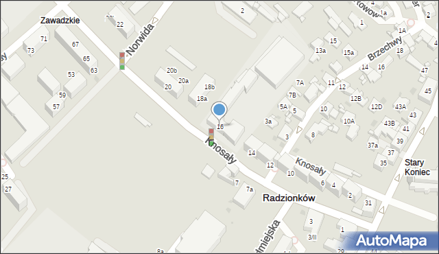 Radzionków, Knosały Józefa, ks. dr., 16, mapa Radzionków