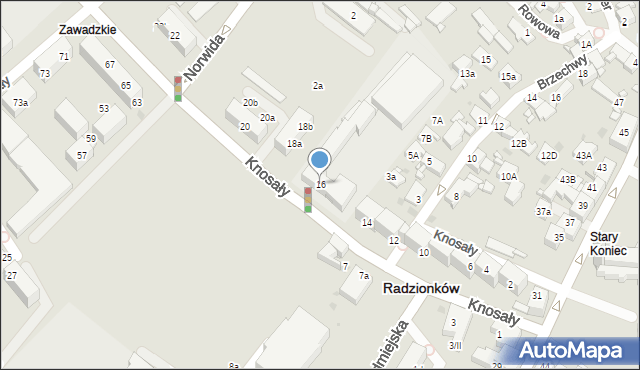 Radzionków, Knosały Józefa, ks. dr., 16, mapa Radzionków