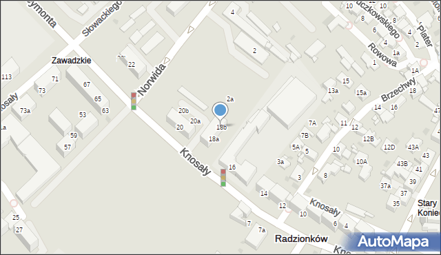 Radzionków, Knosały Józefa, ks. dr., 18b, mapa Radzionków