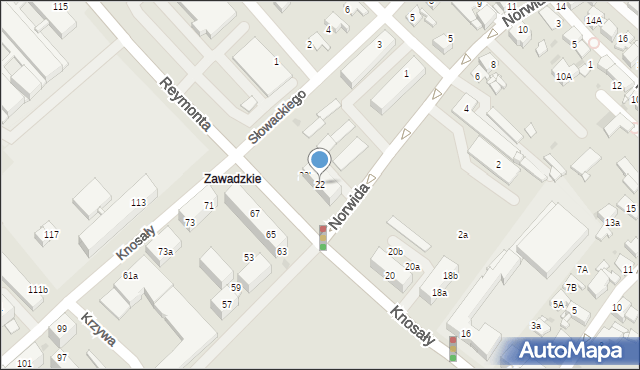 Radzionków, Knosały Józefa, ks. dr., 22, mapa Radzionków