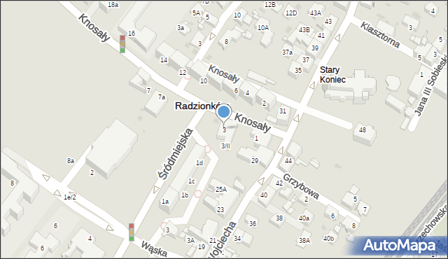 Radzionków, Knosały Józefa, ks. dr., 3, mapa Radzionków