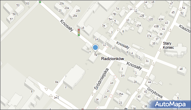 Radzionków, Knosały Józefa, ks. dr., 7a, mapa Radzionków