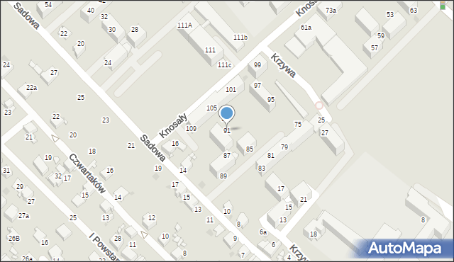 Radzionków, Knosały Józefa, ks. dr., 91, mapa Radzionków