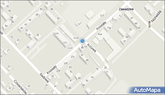 Radzionków, Knosały Józefa, ks. dr., 99, mapa Radzionków