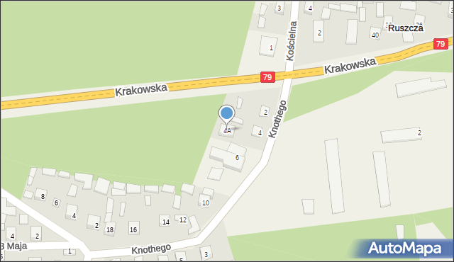 Ruszcza, Knothego Stanisława, 4A, mapa Ruszcza