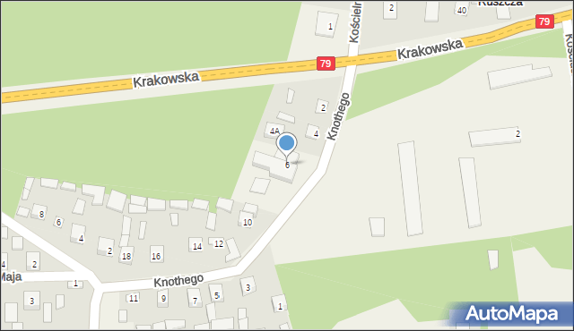 Ruszcza, Knothego Stanisława, 6, mapa Ruszcza