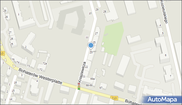 Słupsk, Kniaziewicza Karola, 23, mapa Słupska