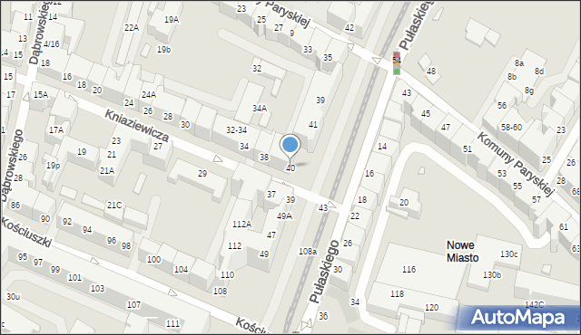 Wrocław, Kniaziewicza Karola, gen., 40, mapa Wrocławia