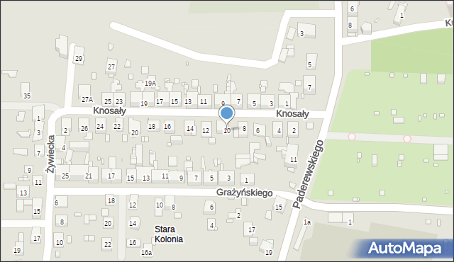 Zabrze, Knosały Józefa, ks., 10, mapa Zabrza