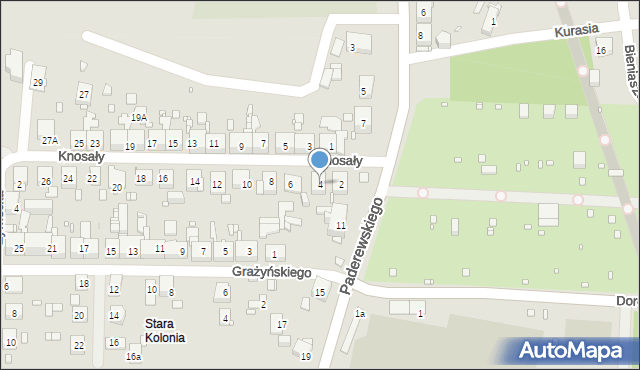 Zabrze, Knosały Józefa, ks., 4, mapa Zabrza