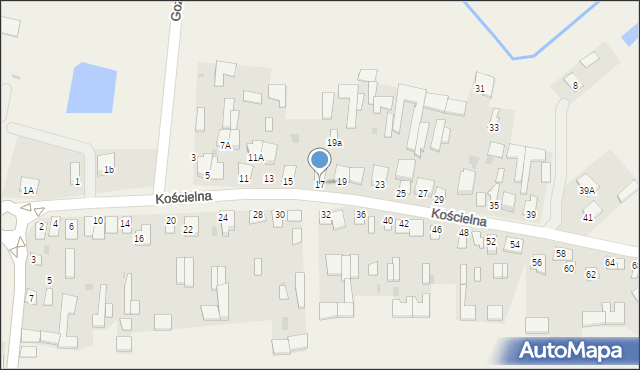 Adamów, Kościelna, 17, mapa Adamów