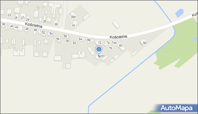 Adamów, Kościelna, 78, mapa Adamów