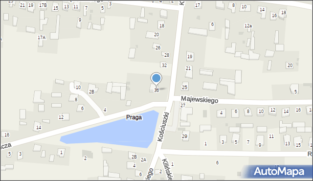 Adamów, Kościuszki Tadeusza, gen., 36, mapa Adamów