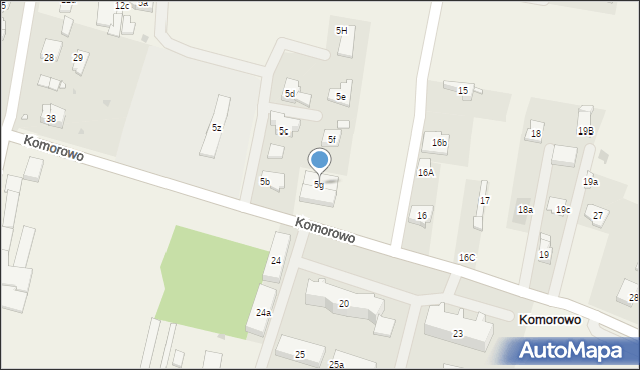 Adamowo, Komorowo, 5g, mapa Adamowo