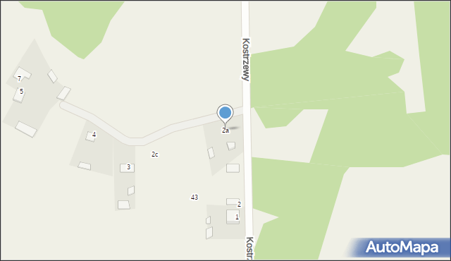 Adampol, Kostrzewy Józefa, 2a, mapa Adampol